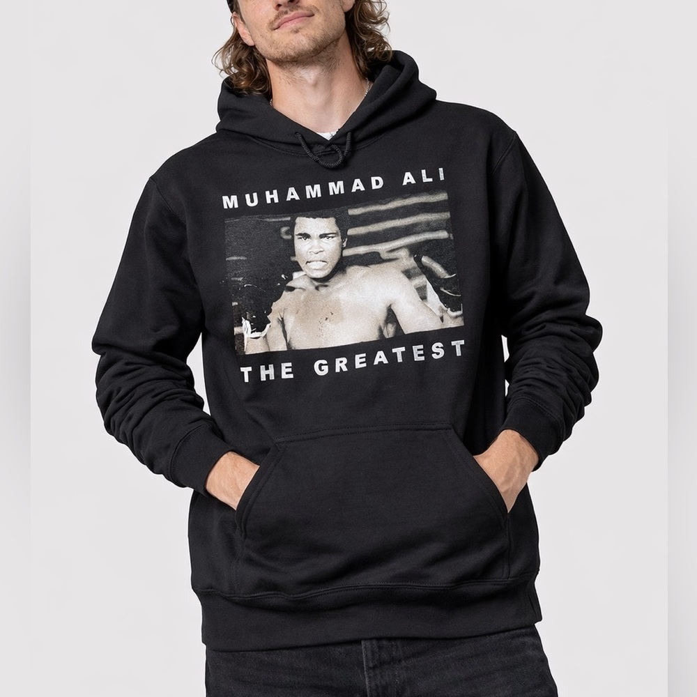 Muhammad Ali “The Greatest”‎ Graphic Hoodie Black men’s Size Medium boxer